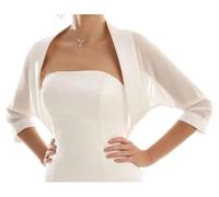 EWUHYFP Sciarpa da Sposa in Chiffon e Raso, Un Accessorio per Le Nozze, Una Sciarpa per valorizzare Il Tuo Look Nuziale(White,S)
