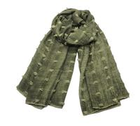 EWUHYFP Sciarpa in cotone e lino, tinta sporca primaverile, a righe, con piccola palla, punta chiusa, scialle da donna(Color 3)