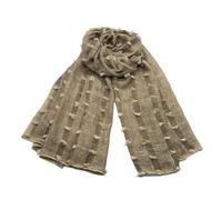 EWUHYFP Sciarpa in cotone e lino, tinta sporca primaverile, a righe, con piccola palla, punta chiusa, scialle da donna(Color 5)