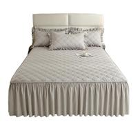 EWUHYFP Thickened Bed Skirt Solid Color Cover Quilted Mattress Protector Покрывало Bedspread (No Pillowcase)(Type 3,Queen 150x200cm 1pc)