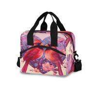 Ewusp Borsa termica per il pranzo con coppia di uccelli, per donne e uomini, a prova di perdite, riutilizzabile, con tracolla regolabile, per lavoro, picnic all'aperto