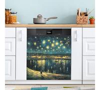 Ewusp Copertura magnetica per lavastoviglie con notte stellata, pannello magnetico per lavapiatti da cucina, adesivo decorativo per elettrodomestici, decorazione per casa, cucina, casa colonica, 58,42