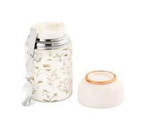 Ewusp Fiaschetta per alimenti vintage per adulti, 500 ml, in acciaio inox, a doppia parete, isolamento sottovuoto, con cucchiaio pieghevole, senza BPA, contenitore per zuppa a prova di perdite