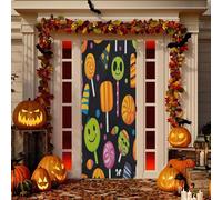 Ewusp Halloween Candy Door Cove Halloween Decorazioni per porta d'ingresso Festività Banner per interni ed esterni Home Decor 82x205 cm