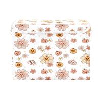 Ewusp Happy Halloween Scatole con coperchio e manici, grande cesto portaoggetti pieghevole in tessuto per armadio, organizer per casa, ufficio, stanza dei bambini