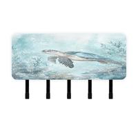 Ewusp Portachiavi da parete a forma di tartaruga marina con organizer per posta e 5 ganci, autoadesivo da appendere, per cucina, corridoio o porta, decorazione per la casa