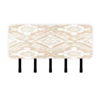 Ewusp Portachiavi da parete con stampa etnica con organizer per posta e 5 ganci, autoadesivo da appendere, per cucina, corridoio o porta, decorazione per la casa