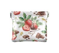 Ewusp Portamonete a forma di fragola, per donne e ragazze, in pelle PU, da donna, da spremere, portatile, organizer da viaggio