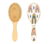 Ewusp Spazzola districante per capelli arcobaleno e cuori, per donne e uomini, antistatica e districante, spazzola per capelli bagnata e asciutta, per capelli ricci, spessi, ondulati e fini