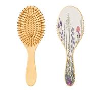 Ewusp Spazzola districante per capelli con fiori di campo a base di erbe, per donne e uomini, antistatica e districante, spazzola per capelli bagnati e asciutti, per capelli ricci, spessi, ondulati e