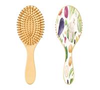 Ewusp Spazzola districante per capelli con verdure ad acquerello, per donne e uomini, antistatica e districante, spazzola per capelli bagnata e asciutta, per capelli ricci, spessi, ondulati e fini