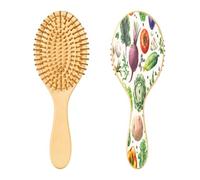 Ewusp Spazzola districante per capelli con verdure ad acquerello, per donne e uomini, antistatica e districante, spazzola per capelli bagnata e asciutta, per capelli ricci, spessi, ondulati e fini