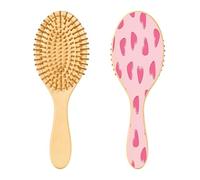 Ewusp Spazzola districante romantica con cuori rosa, per donne e uomini, antistatica e districante, spazzola per capelli bagnati e asciutti, per capelli ricci, spessi, ondulati e fini