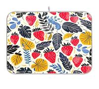 Ewusp Tappetino scolapiatti a forma di fragola di palma per bancone della cucina, 45,7 x 60,9 cm, ultra assorbente, per uso multiplo, accessori da cucina