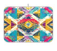 Ewusp Tappetino scolapiatti con stampa etnica vintage per bancone della cucina, 40,6 x 45,7 cm, ultra assorbente, accessori da cucina