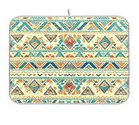Ewusp Tappetino scolapiatti con stampa etnica vintage per bancone della cucina, 45,7 x 60,9 cm, ultra assorbente, accessori da cucina