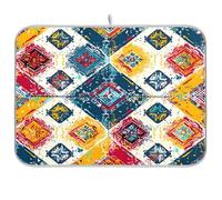 Ewusp Tappetino scolapiatti con stampa etnica vintage per bancone della cucina, 45,7 x 60,9 cm, ultra assorbente, accessori da cucina