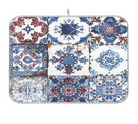 Ewusp Tappetino scolapiatti con stampa etnica vintage per bancone della cucina, 45,7 x 60,9 cm, ultra assorbente, accessori da cucina