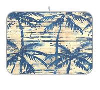 Ewusp Tappetino scolapiatti vintage a forma di palma per bancone della cucina, 40,6 x 45,7 cm, ultra assorbente, per uso multiplo, accessori da cucina