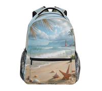 Ewusp Zaino da viaggio per uomo e donna, leggero, con immagine di stelle marine, per computer da lavoro, borsa a tracolla casual