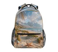 Ewusp Zaino da viaggio per uomo e donna, leggero, con immagine di stelle marine, per computer da lavoro, borsa a tracolla casual