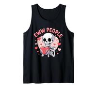 Eww People Funny Skeleton Heart Cute Anti San Valentino Canotta