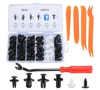 Ewwtrey 100 pezzi Rivetti in Plastica per Auto, Clip di Viti di Plastica Assetto Auto Kit per Carrozzeria Interni Auto Pannello Paraurti Porta, con Strumenti Rimozione Fissaggio