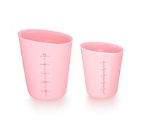 Ewwtrey 2 Pezzi Misurini in silicone, Misurino in silicone da 250 / 500ml con Scala Trasparente, Misuratori per Brocche per Stampi in Resina Epossidica, Artigianato, Laboratorio, Cucina (Rosso)