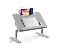 EWX - Scrivania da letto per computer portatile, con gambe pieghevoli, con cassetto portaoggetti, cuscinetto da polso in silicone, tavolo pieghevole per mangiare, lavorare, scrivere e disegnare, 57,9