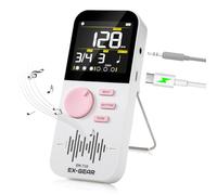 EX-GEAR - Metronomo digitale ricaricabile con schermo LCD a colori, ampia gamma di tempo e più firme temporali per pianoforte, chitarra, violino, batteria e tutti gli strumenti, bianco e rosa