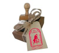 Ex Libris, Timbro in Legno Personalizzato per Libri, Idea Regalo, per Appassionati Libri, Forma Rettangolare 30x50 mm, Disegno Ragazza | Scatola Regalo, Biglietto e Cuscinetto Inchiostro Rosso Inclusi