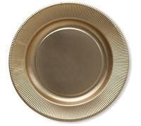 EX.TRA. Piatti Fondi di Carta a Righe Oro Metallizzato Satinato 25,5 cm 8 Pezzi