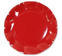 EX.TRA. Piatti Piani di Carta a Petalo Rosso 27 cm 10 Pezzi