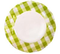 EX.TRA. Piatti Piani di Carta a Quadri Bianco Verde Lime 27 cm 10 Pz