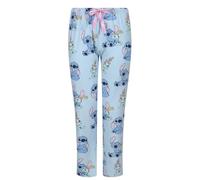 Ex UK Store Pantaloni pigiama da donna con cartoni animati, taglie UK 8-26, pantaloni casual da donna per adulti, Lilo & Stitch - Blu con elastico, 8-10