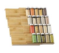 Exabang Set di 8 scaffali per spezie, cassetti, organizzatore per spezie, cassetti, da 30 cm a 60 cm, estraibili, per cucina, armadio, piano di lavoro (naturale)