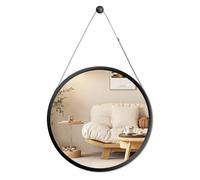 Exabang Specchio Rotondo da Parete 45 cm, Moderno Specchio Tondo Decorativo Specchi per Ingresso, Bagno, Camera da Letto (Nero)