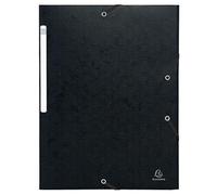 Exacompta 10 cartelline con elastico Scotten 3 lembi Maxi Capacity A4 nero