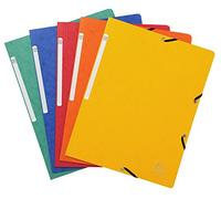 Exacompta Cartelle a elastico 55410E – 10 pz 24x32cm lucide 355 g/m² senza patella colori assortiti
