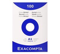 Exacompta 10 Custodie 100 Schede Liscie Bianche 148 x 210 mm