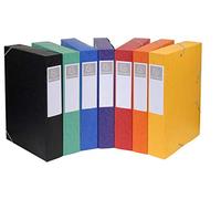 Exacompta - rif. 16000H - 10 scatole portaprogetti con elastici CARTOBOX - consegnate a piatto -dorso da 6 cm - carta lustrée - 600g/m²-25X33cm-formato per archiviazione A4-7 colori assortiti