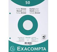 Exacompta 10620E Cartoncini Bristol, 17x22 cm, Bianco