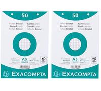Exacompta 12608E Cartoncini Bristol, 14x21 cm, Bianco (Confezione da 2)