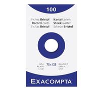 Exacompta 13301E Cartoncini Bristol, 7x12 cm, Bianco
