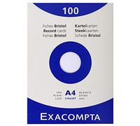Exacompta 13306E Cartoncini Bristol, 21x29 cm, Bianco