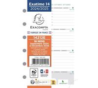 Exacompta - 14212E - Recharge Exatime 14 - 12,6 cm x 8,1 cm - La settimana su 2 lati orizzontali - da settembre 2023 a dicembre 2024