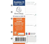 Exacompta - 14212E - Ricarica per organizer Exatime 14 - Agenda settimanale vintage - Settimana su 2 pagine - 12,6 cm x 8,1 cm - da settembre 2024 a dicembre 2025