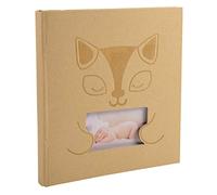 Exacompta 16562E Zéphire, 1 Album Libro Fotografico 29x32cm Per 300 Foto, 60 Pagine Bianche Con Divisori In Pergamena, Copertina In Carta Goffrata Con Design Gatto E Riquadro, Beige