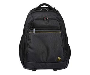 Exacompta 18634E Exactive, Zaino a Rotelle Nero Per Laptop 15.6 Pollici e Tablet, Poliestere di alta qualtià, Numerosi Scomparti Interni Con Uno Imbottito Per Proteggere Il Contenuto