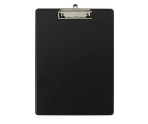 Exacompta 19291E Porta blocco in cartone Balacron con busta in plastica e clip con sistema di fissaggio a parete Formato 23 cm x 32 cm per documenti in formato A4, colore nero.